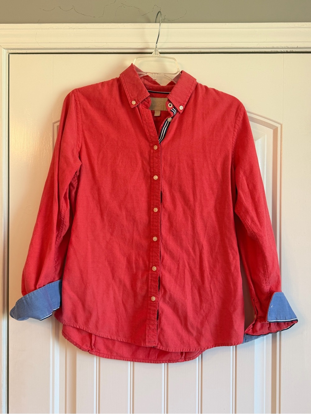 Banana Republic Coral Red Button-Down Casual Shirt